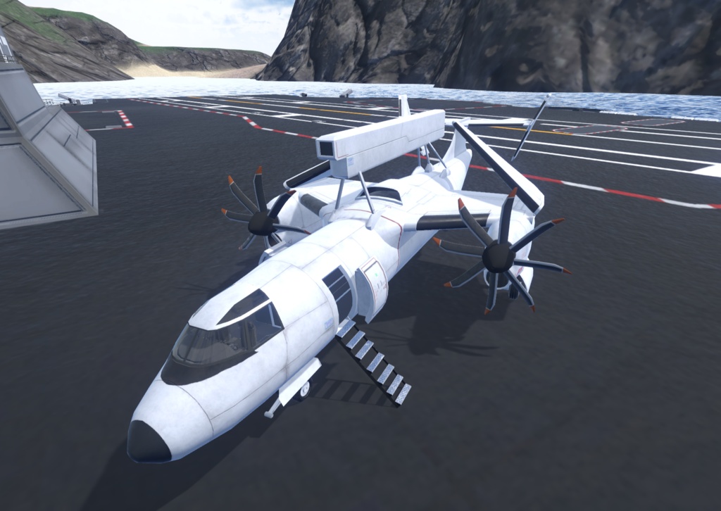 【VRChat想定】架空早期警戒機 BRE-03 murrelet マーレット【飛行可能3Dモデル】