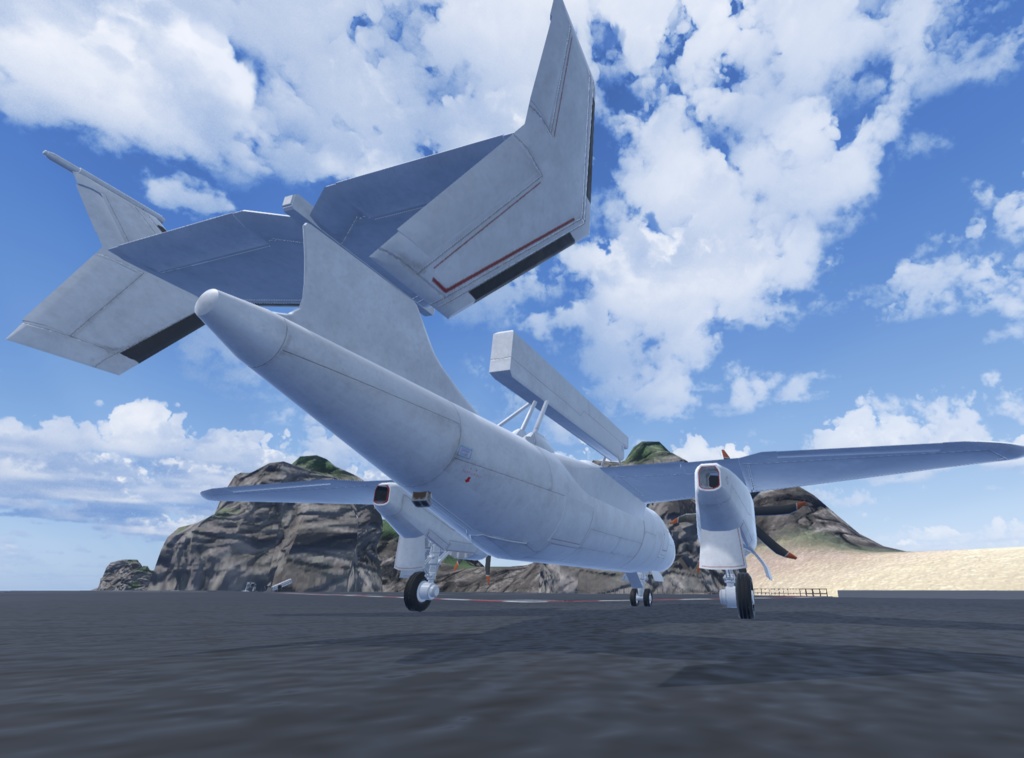 【VRChat想定】架空早期警戒機 BRE-03 murrelet マーレット【飛行可能3Dモデル】