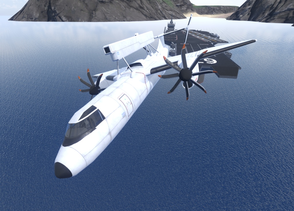 【VRChat想定】架空早期警戒機 BRE-03 murrelet マーレット【飛行可能3Dモデル】
