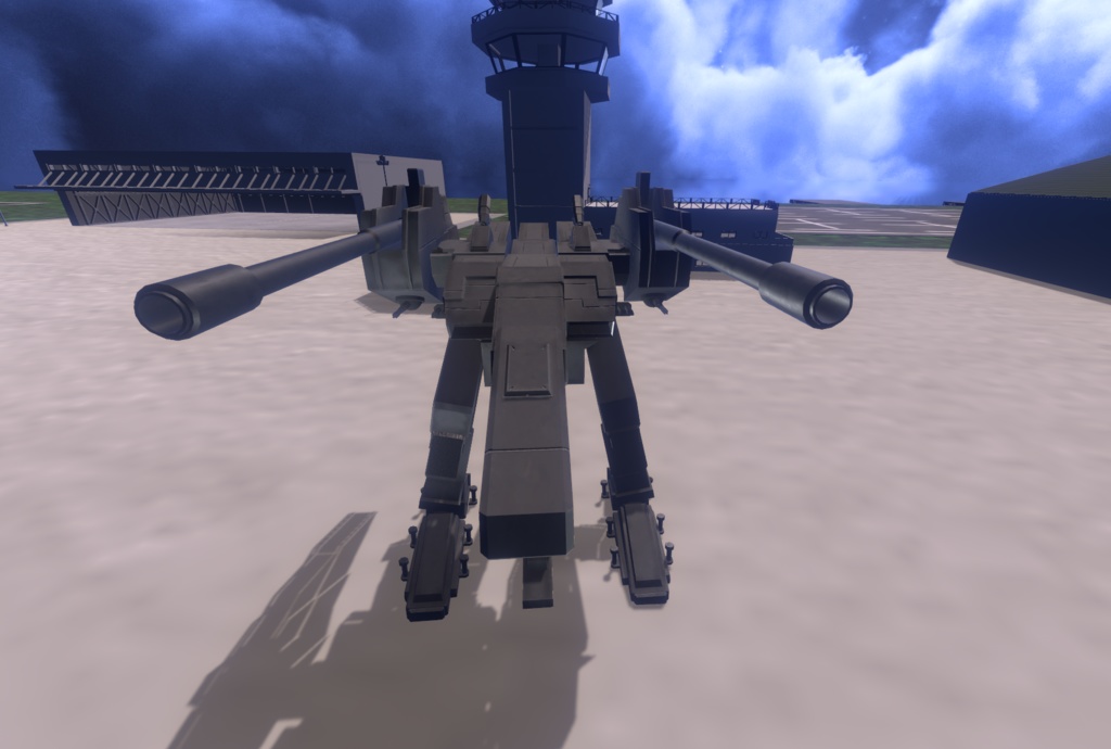 【VRChat想定】架空二足攻撃機 BGG-03 Rhinoceros(ライナースレス)【操作可能3Dモデル】