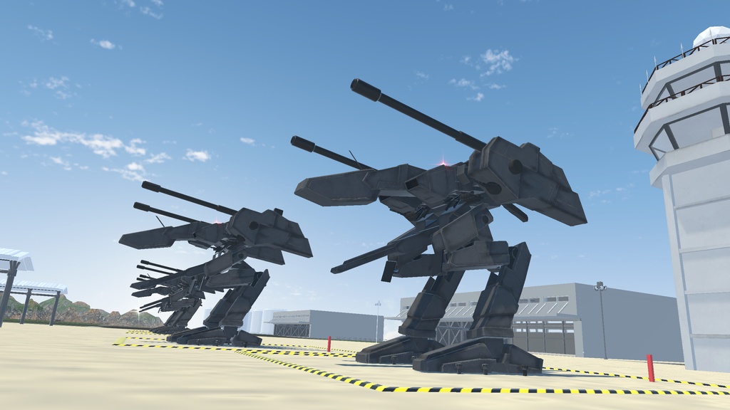 【VRChat想定】架空二足攻撃機 BGG-03 Rhinoceros(ライナースレス)【操作可能3Dモデル】