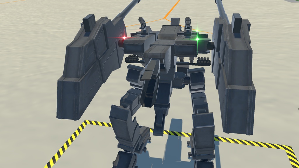 【VRChat想定】架空二足攻撃機 BGG-03 Rhinoceros(ライナースレス)【操作可能3Dモデル】