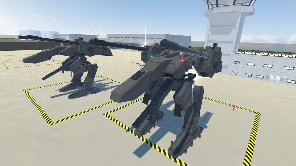 【VRChat想定】架空二足攻撃機 BGG-03 Rhinoceros(ライナースレス)【操作可能3Dモデル】
