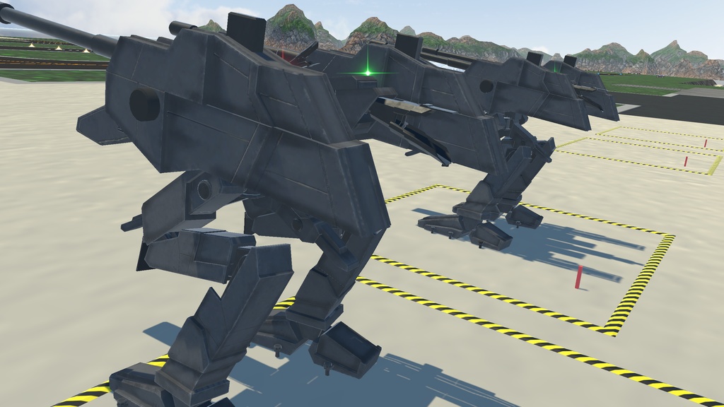 【VRChat想定】架空二足攻撃機 BGG-03 Rhinoceros(ライナースレス)【操作可能3Dモデル】