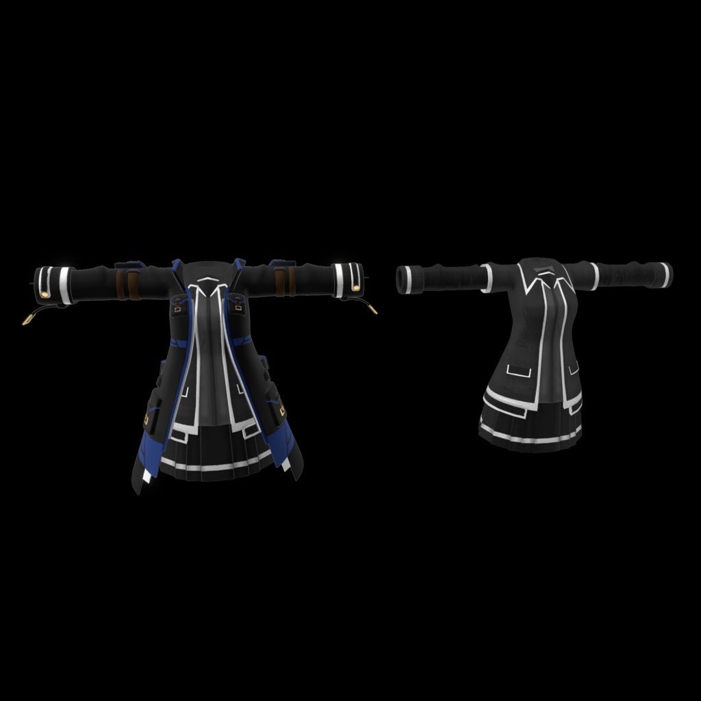 【20アバター対応、MA対応】学生機関な戦闘制服コーデ【VRChat想定 衣装3Dモデル】