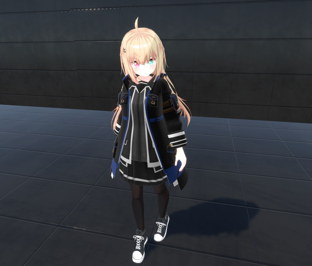 【20アバター対応、MA対応】学生機関な戦闘制服コーデ【VRChat想定 衣装3Dモデル】