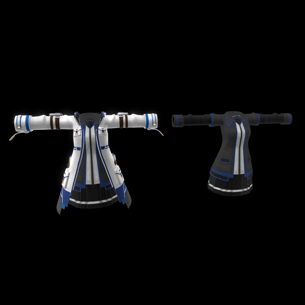 【20アバター対応、MA対応】学生機関な戦闘制服コーデ【VRChat想定 衣装3Dモデル】