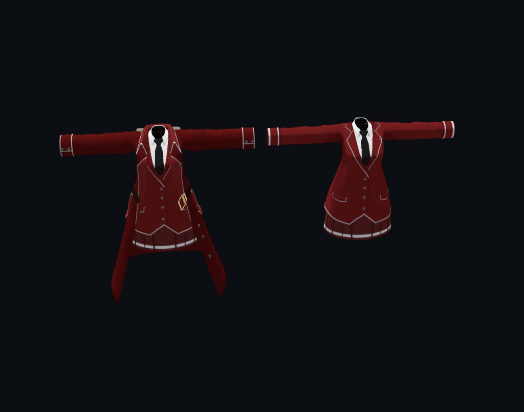 【22アバター対応、MA対応】指揮官な制服コート 【VRChat想定 衣装3Dモデル】