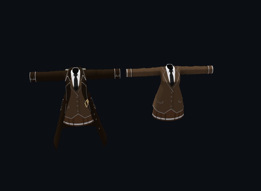 【22アバター対応、MA対応】指揮官な制服コート 【VRChat想定 衣装3Dモデル】