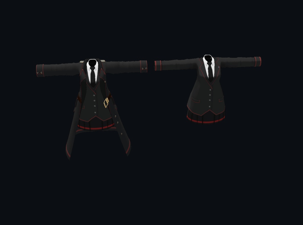 【22アバター対応、MA対応】指揮官な制服コート 【VRChat想定 衣装3Dモデル】