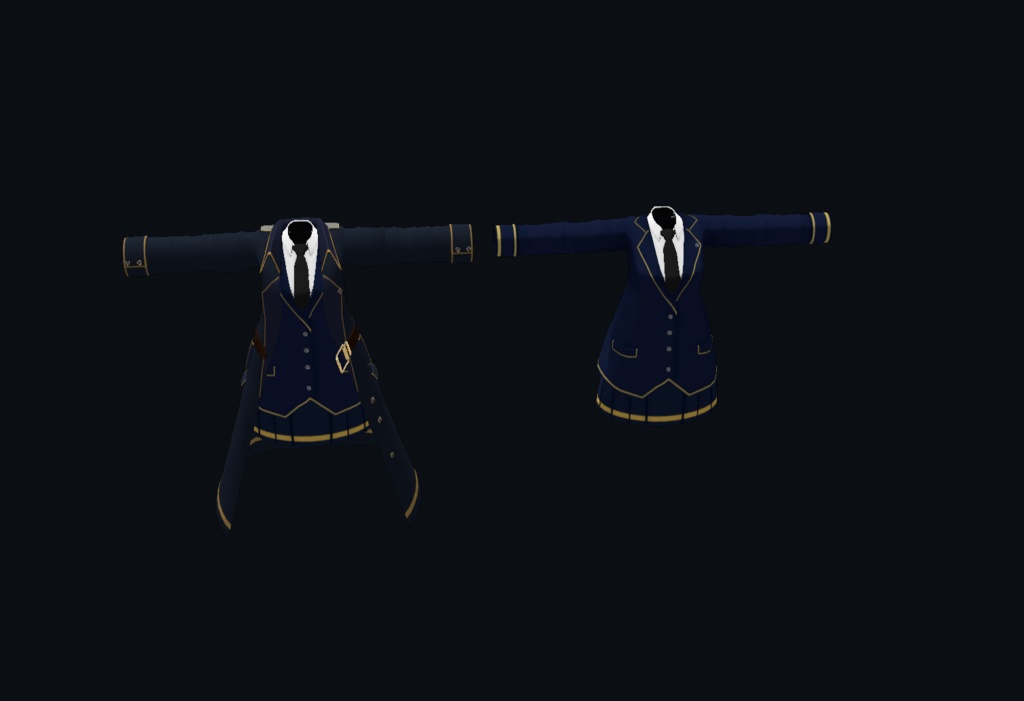 【22アバター対応、MA対応】指揮官な制服コート 【VRChat想定 衣装3Dモデル】
