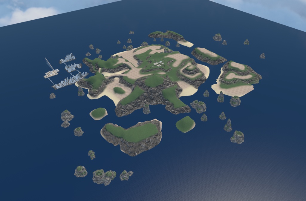 【VRChat想定】フライトワールド用地形vol1【3Dモデル】