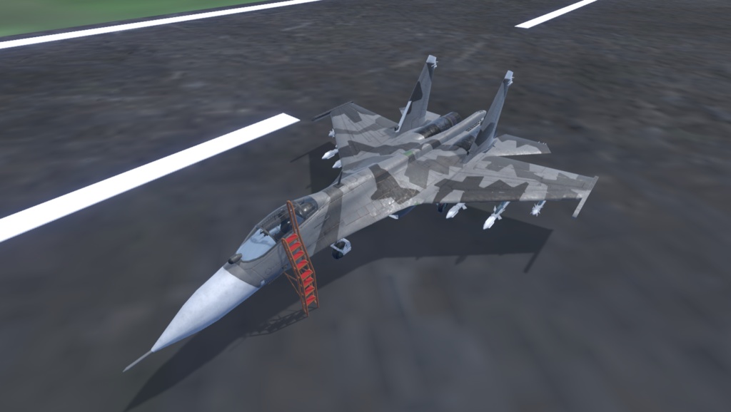 【VRChat想定】B-SU27改【飛行可能3Dモデル】