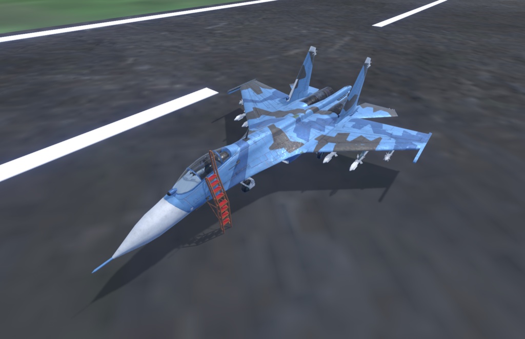 【VRChat想定】B-SU27改【飛行可能3Dモデル】