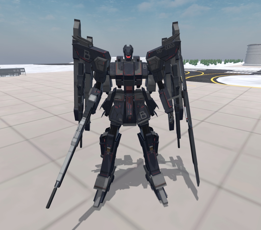 【VRChat想定】人型兵器BGG09-Zelva(ゼルヴァ)【簡易プラモデルギミック、操作可能3Dモデル】
