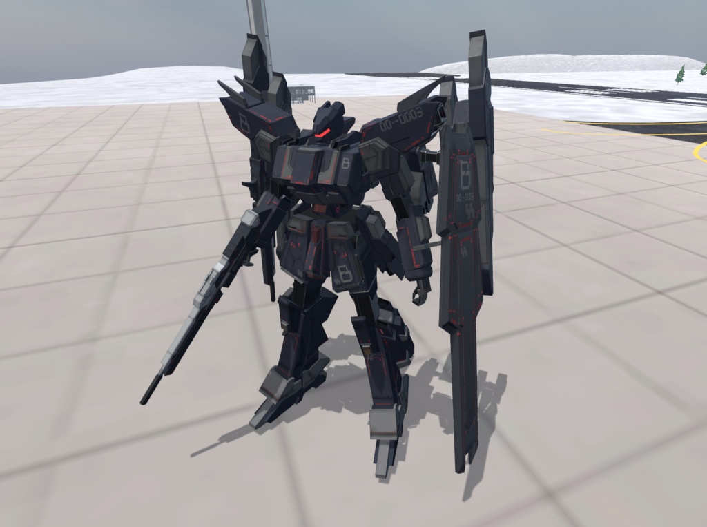【VRChat想定】人型兵器BGG09-Zelva(ゼルヴァ)【簡易プラモデルギミック、操作可能3Dモデル】