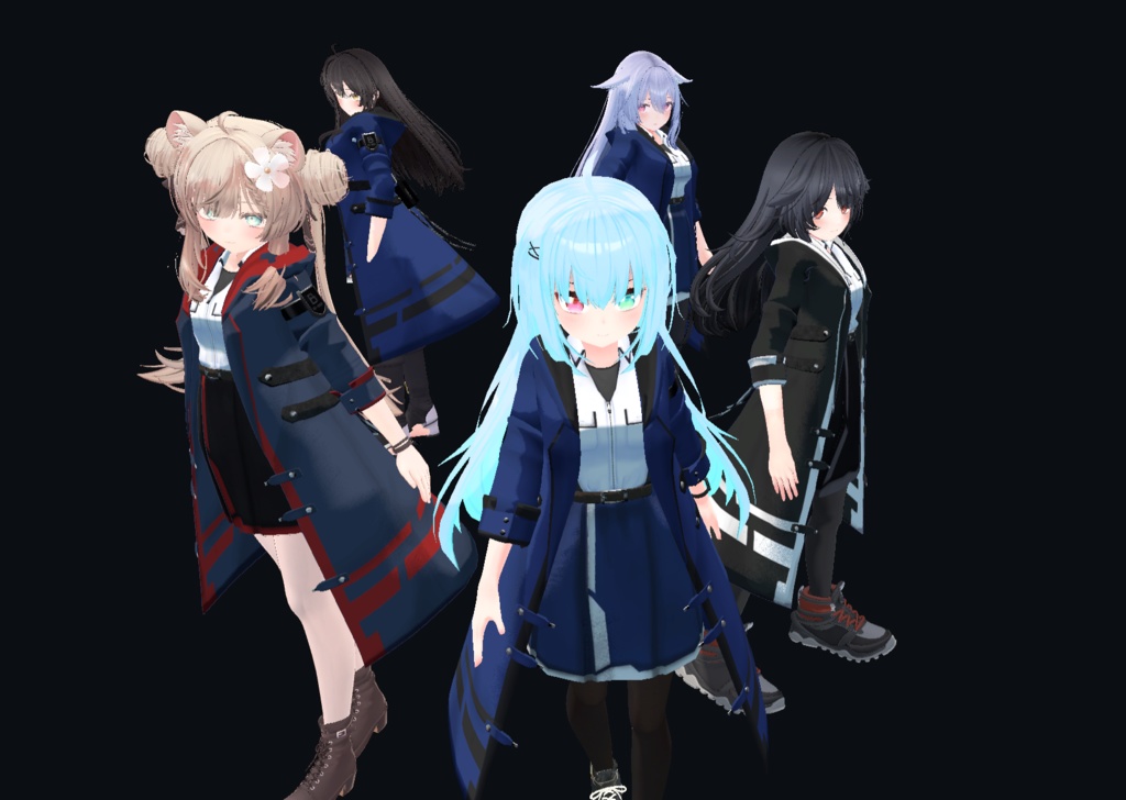 【21アバター、MA対応】レジスタンスなコート【VRChat想定 衣装3Dモデル】