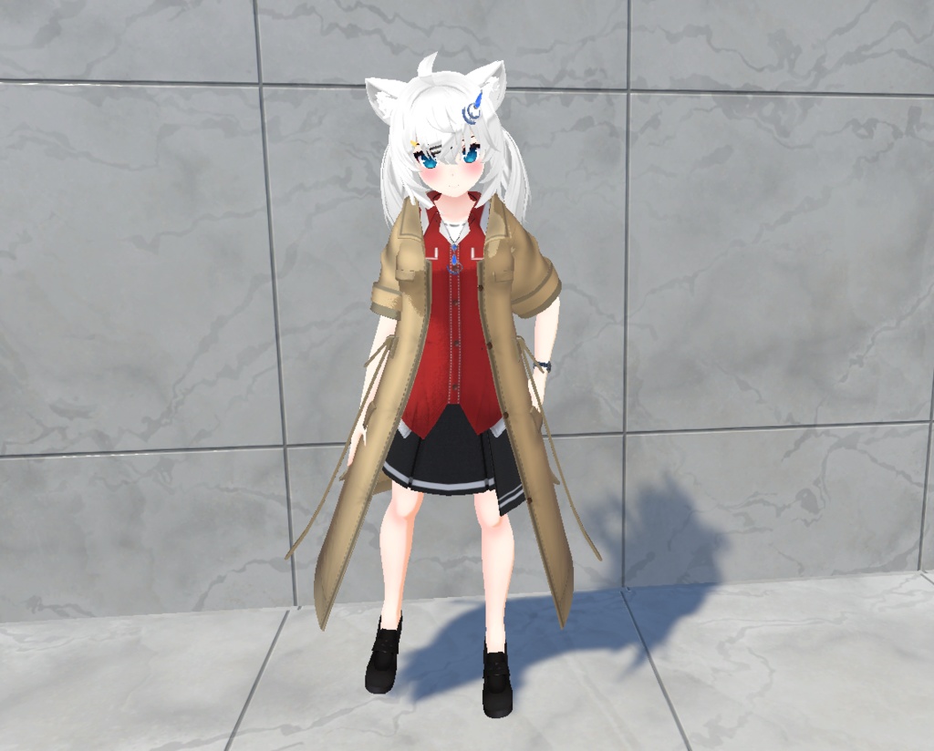 【20アバター対応、MA対応】私服なコートコーデ【VRChat想定 衣装3Dモデル】