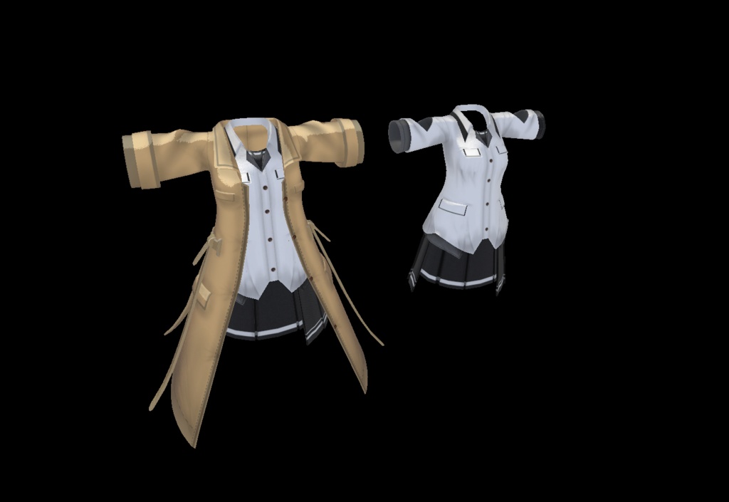 【20アバター対応、MA対応】私服なコートコーデ【VRChat想定 衣装3Dモデル】