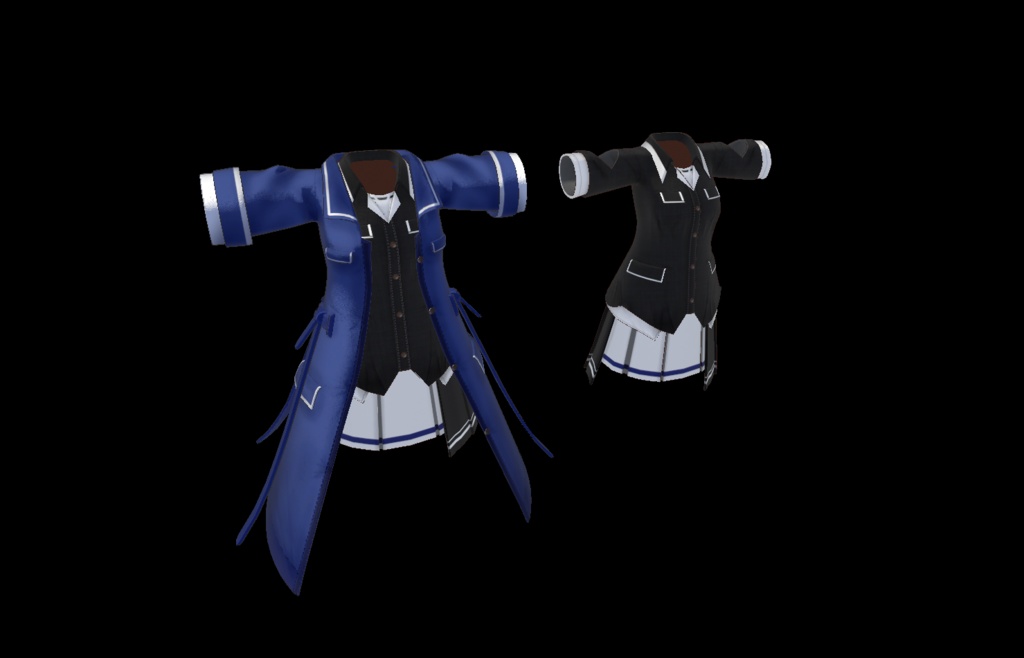 【20アバター対応、MA対応】私服なコートコーデ【VRChat想定 衣装3Dモデル】