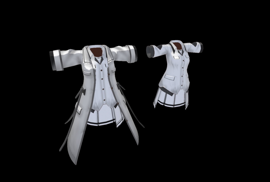 【20アバター対応、MA対応】私服なコートコーデ【VRChat想定 衣装3Dモデル】