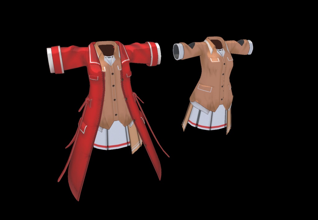 【20アバター対応、MA対応】私服なコートコーデ【VRChat想定 衣装3Dモデル】