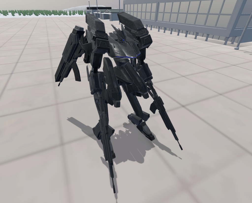 【VRChat想定】人型兵器(逆関節)BGGR05-Grizzly【簡易プラモデルギミック、操作可能3Dモデル】