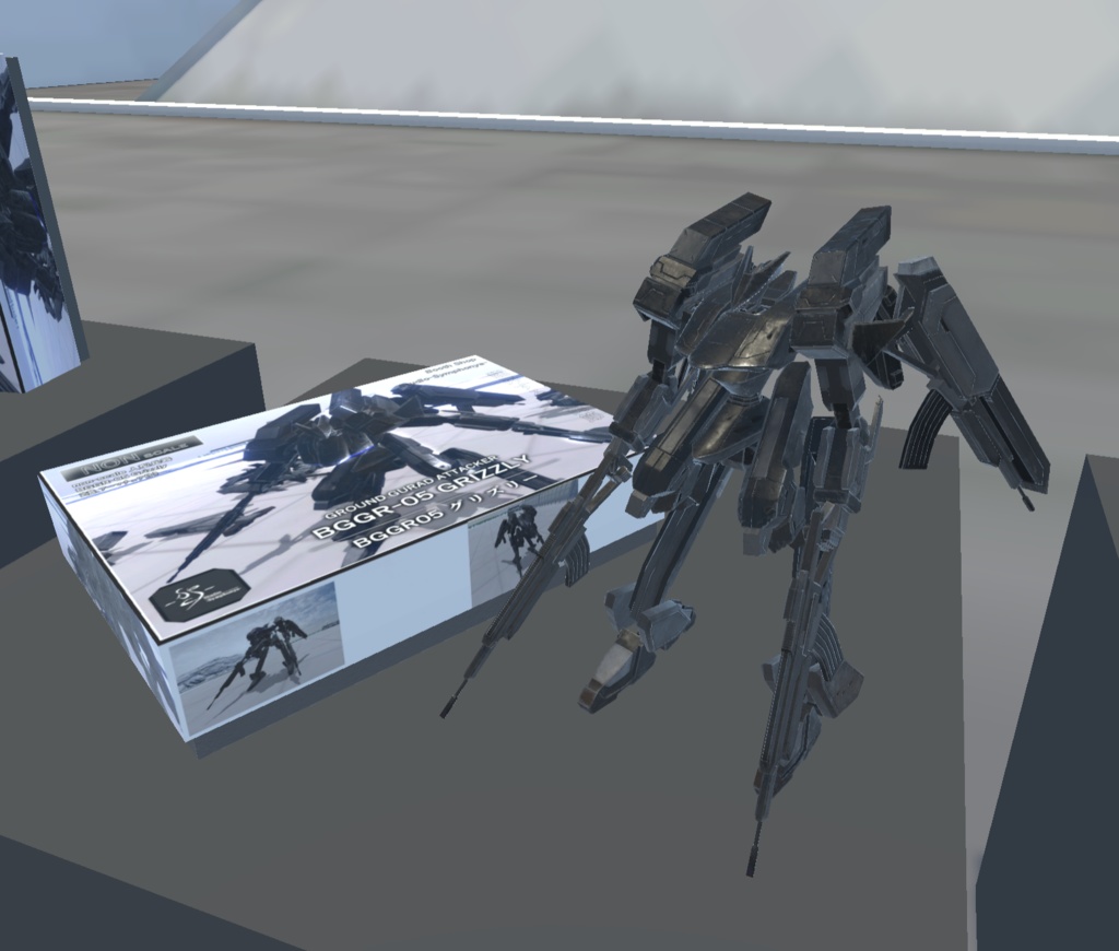 【VRChat想定】人型兵器(逆関節)BGGR05-Grizzly【簡易プラモデルギミック、操作可能3Dモデル】