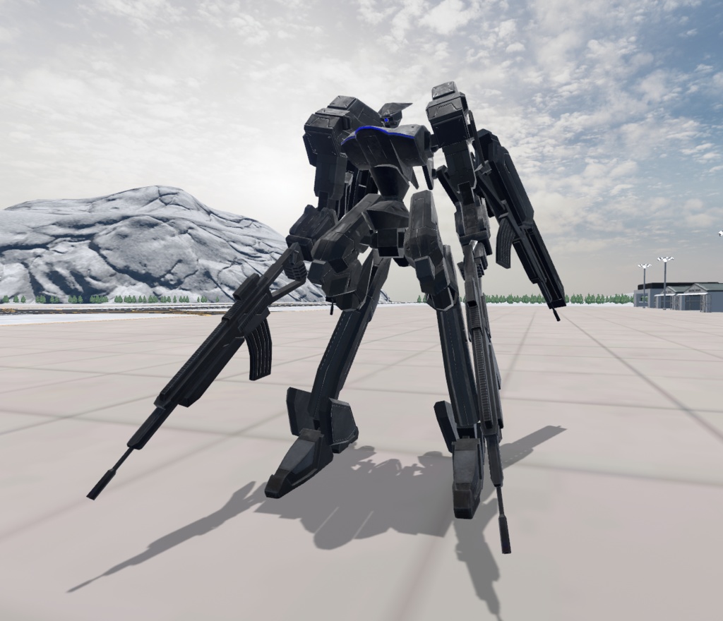【VRChat想定】人型兵器(逆関節)BGGR05-Grizzly【簡易プラモデルギミック、操作可能3Dモデル】