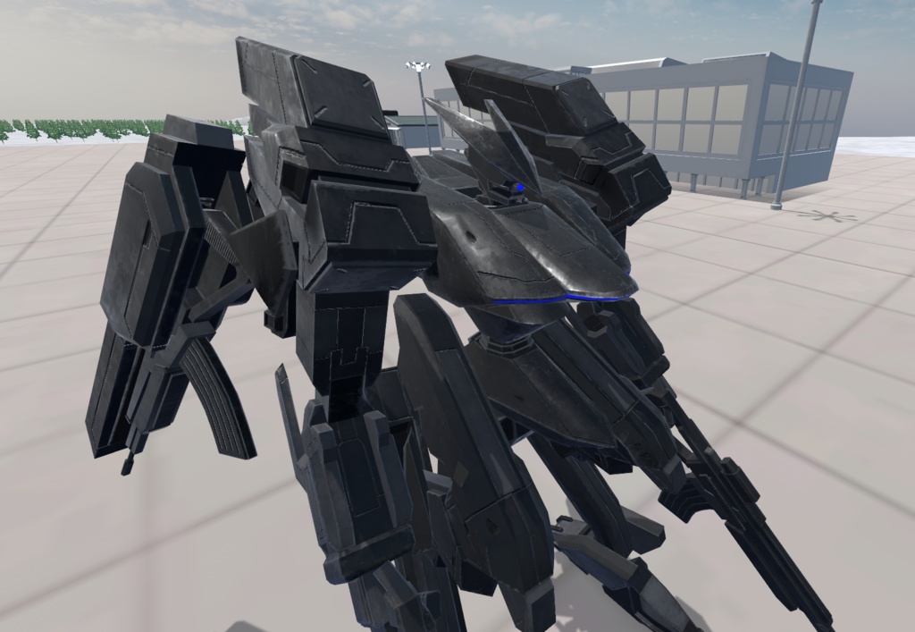 【VRChat想定】人型兵器(逆関節)BGGR05-Grizzly【簡易プラモデルギミック、操作可能3Dモデル】