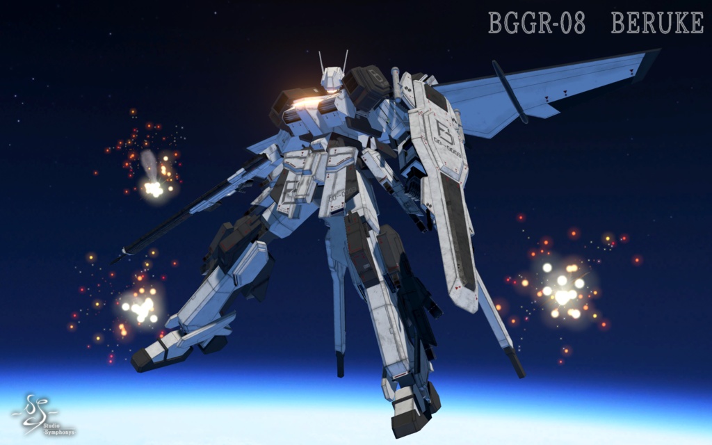 【VRChat想定】人型兵器BGGR08 Beruke(べルーク)【簡易プラモデルギミック、操作可能3Dモデル】