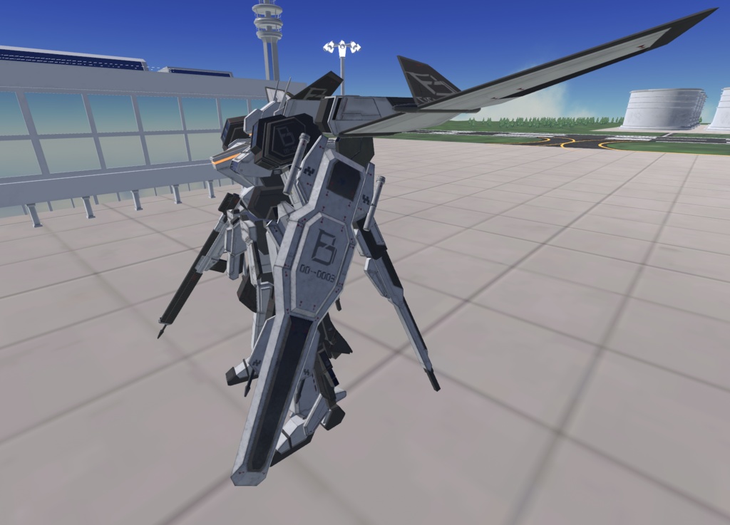 【VRChat想定】人型兵器BGGR08 Beruke(べルーク)【簡易プラモデルギミック、操作可能3Dモデル】