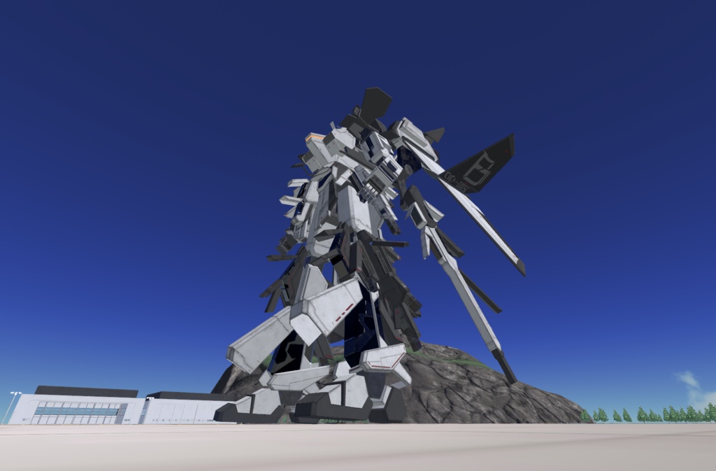 【VRChat想定】人型兵器BGGR08 Beruke(べルーク)【簡易プラモデルギミック、操作可能3Dモデル】