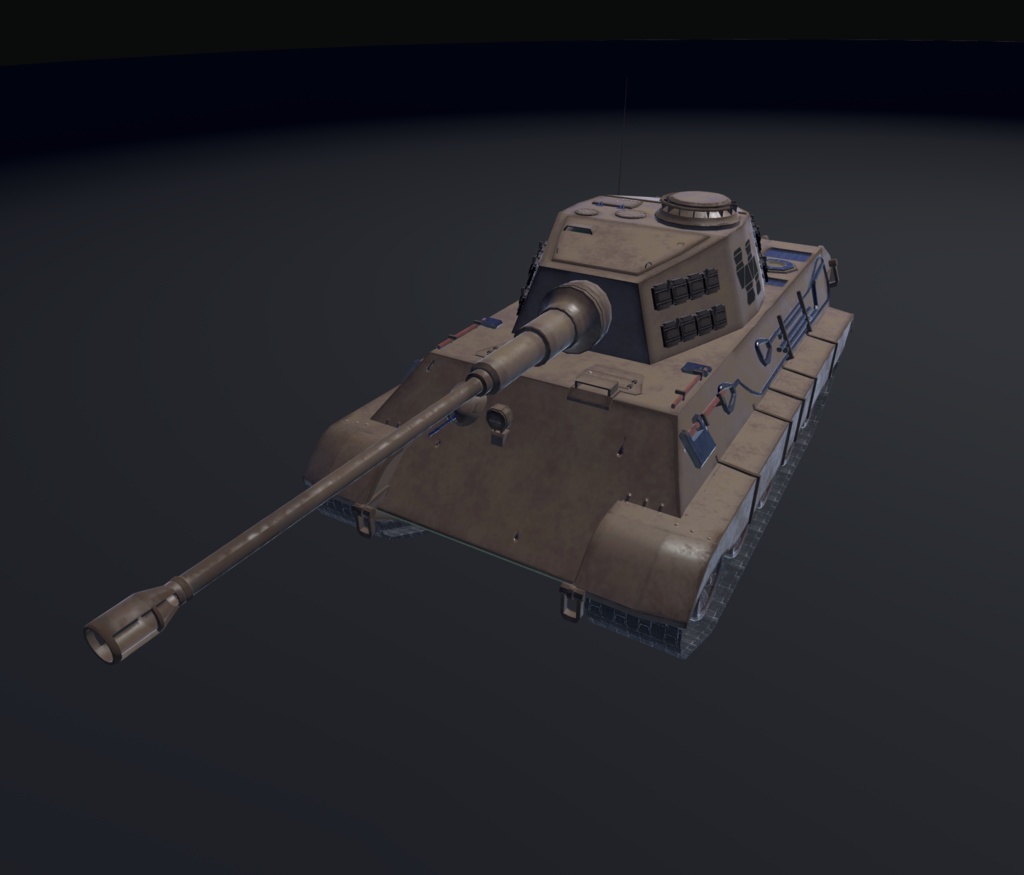 【VRChat想定】B-TE2(ティーガー2)【操作可能モデル】