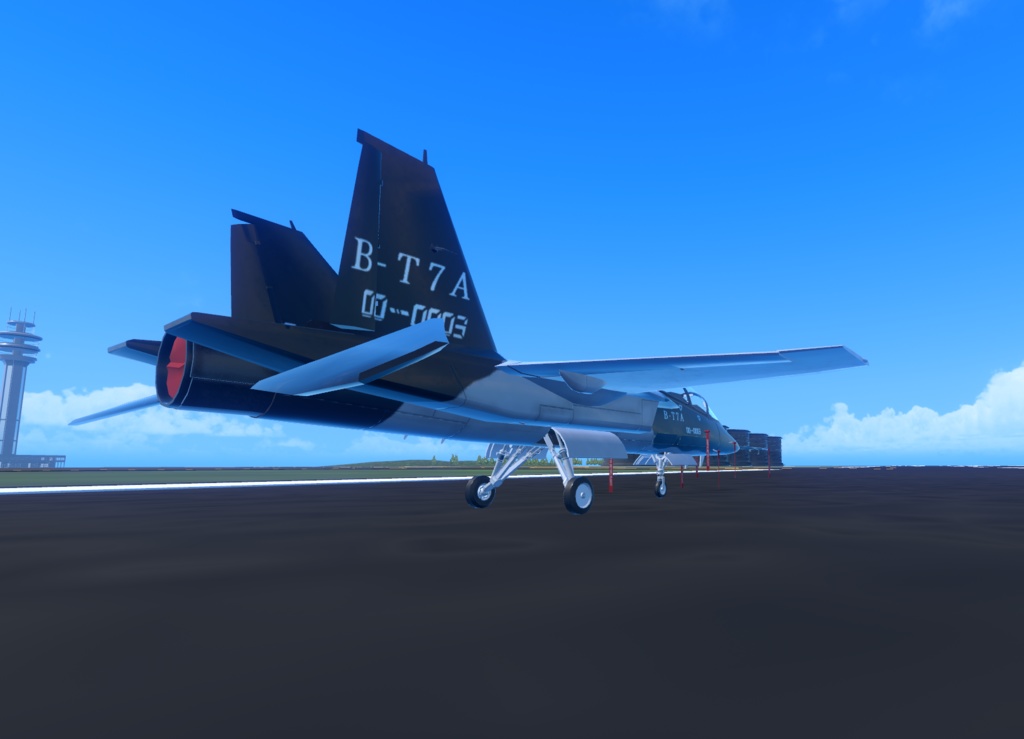 【VRChat想定】高等ジェット練習機 B-T7A【飛行可能3Dモデル】