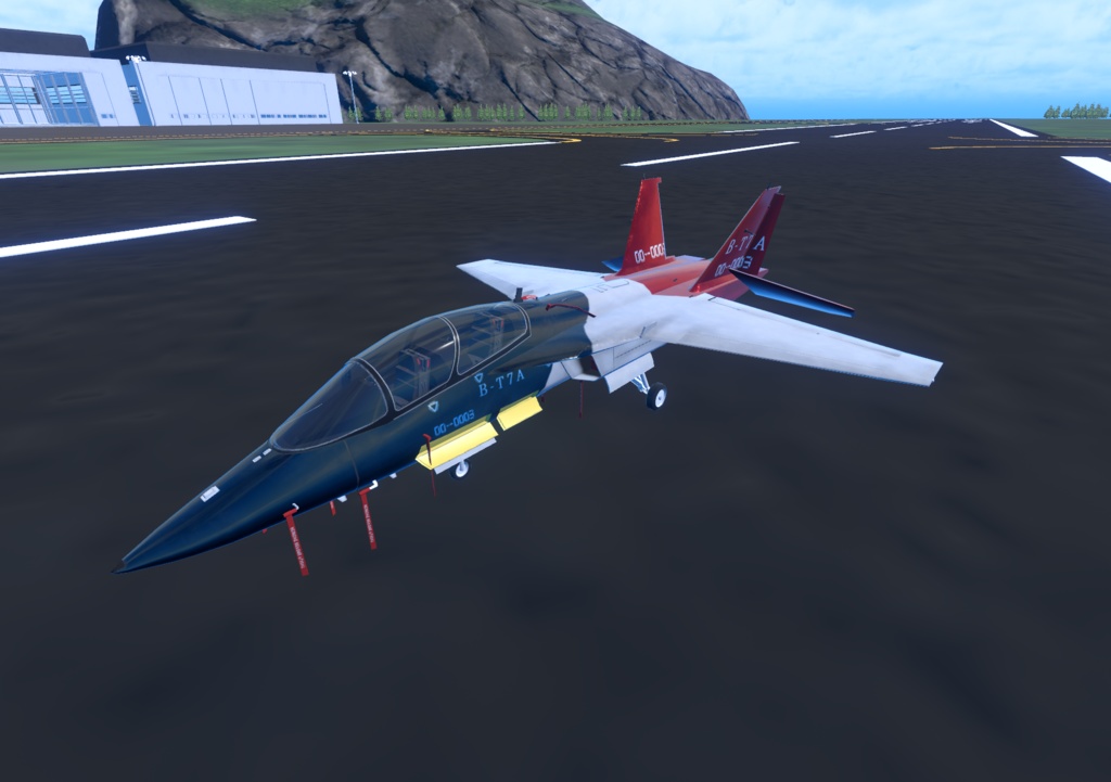 【VRChat想定】高等ジェット練習機 B-T7A【飛行可能3Dモデル】