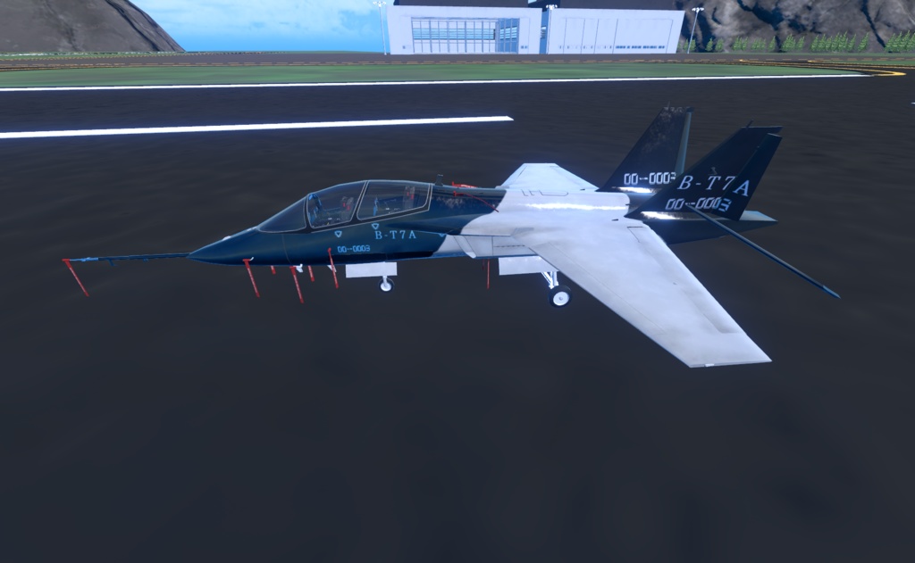 【VRChat想定】高等ジェット練習機 B-T7A【飛行可能3Dモデル】