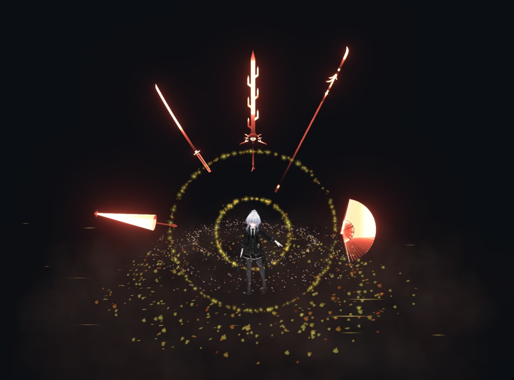 【VRChat想定MA対応】武器召喚魔法(和風)「Sorcery Weapon2」【3Dモデル、パーティクル】