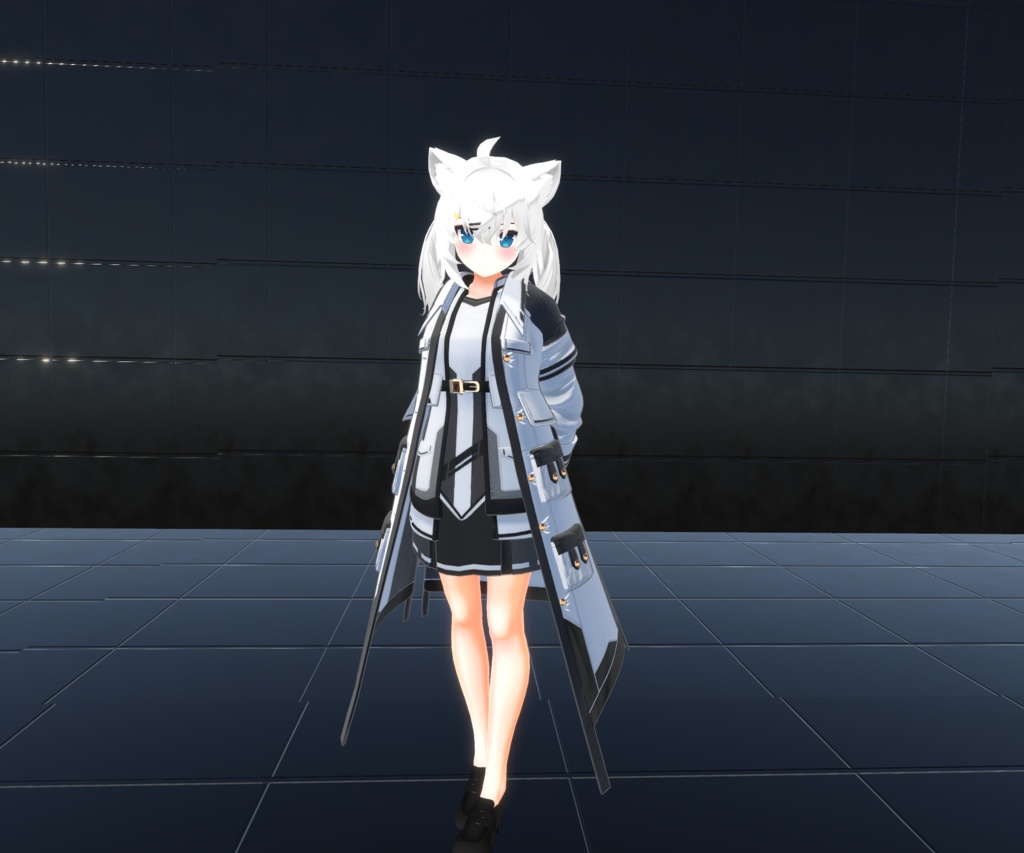 【20アバター、MA対応】SFチックな組織のコート【VRChat想定 衣装3Dモデル】