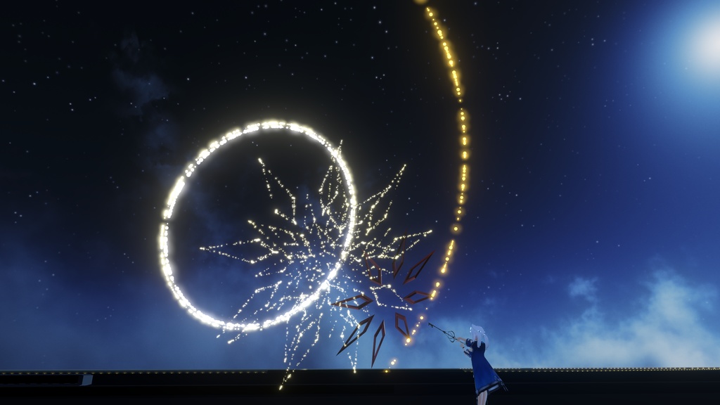【VRChat想定MA対応+ワールドギミック】幻想花火魔法(星、火、水 3種セット)【パーティクル】