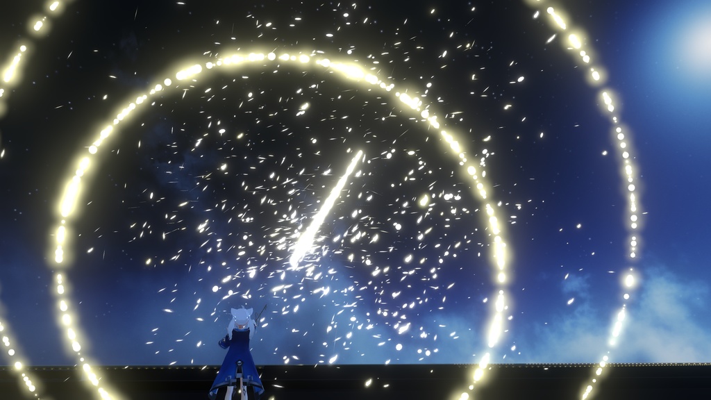 【VRChat想定MA対応+ワールドギミック】幻想花火魔法(星、火、水 3種セット)【パーティクル】