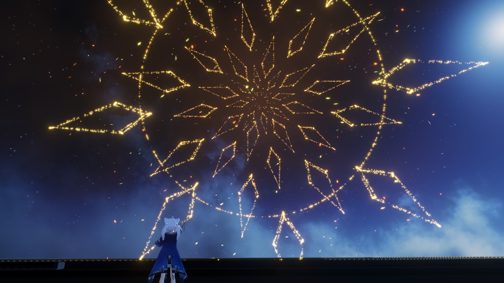 【VRChat想定MA対応+ワールドギミック】幻想花火魔法(星、火、水 3種セット)【パーティクル】