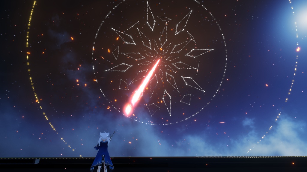 【VRChat想定MA対応+ワールドギミック】幻想花火魔法(星、火、水 3種セット)【パーティクル】