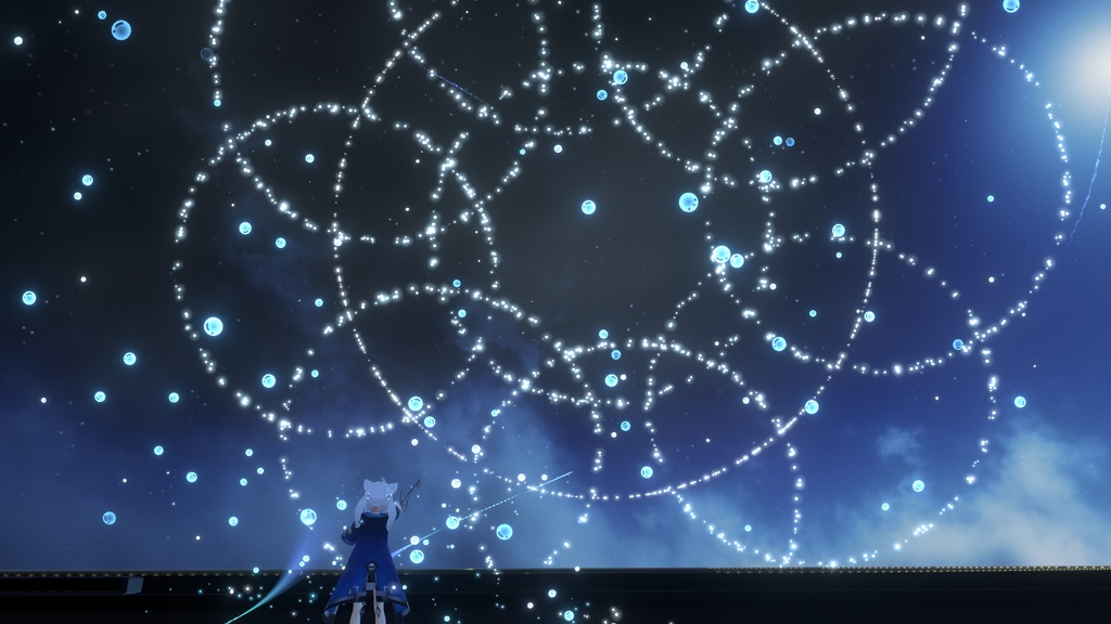 【VRChat想定MA対応+ワールドギミック】幻想花火魔法(星、火、水 3種セット)【パーティクル】