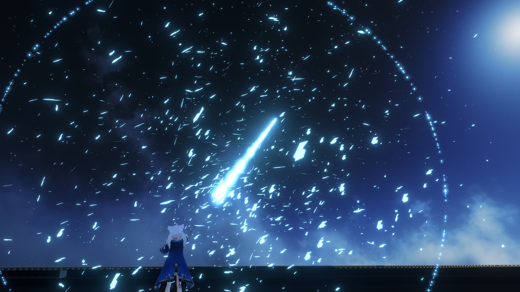 【VRChat想定MA対応+ワールドギミック】幻想花火魔法(星、火、水 3種セット)【パーティクル】