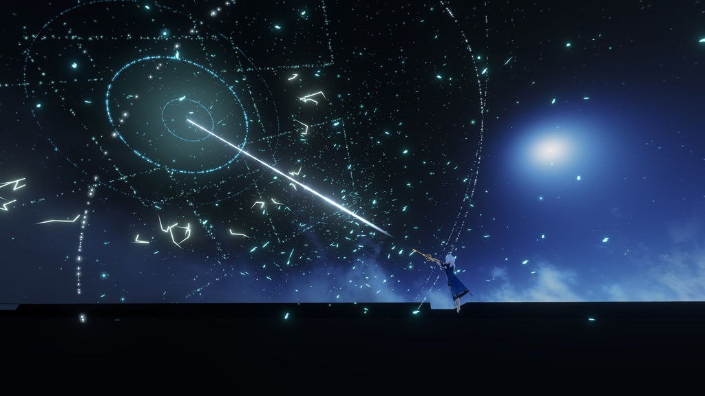 【VRChat想定MA対応+ワールドギミック】幻想花火魔法(氷、雷、光) 3種セット【パーティクル】