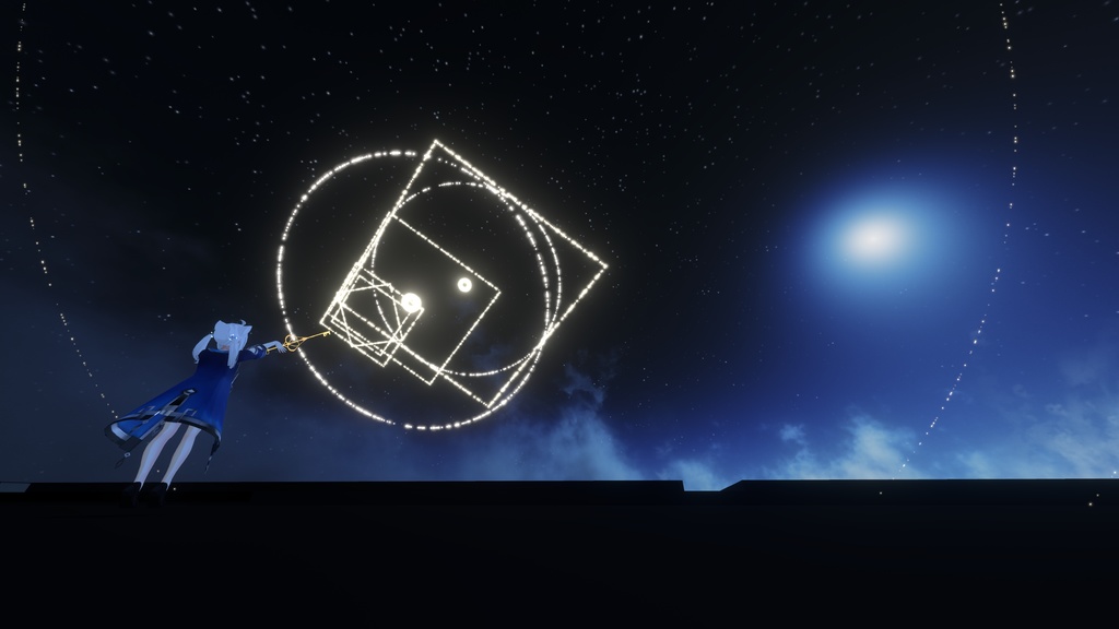 【VRChat想定MA対応+ワールドギミック】幻想花火魔法(氷、雷、光) 3種セット【パーティクル】