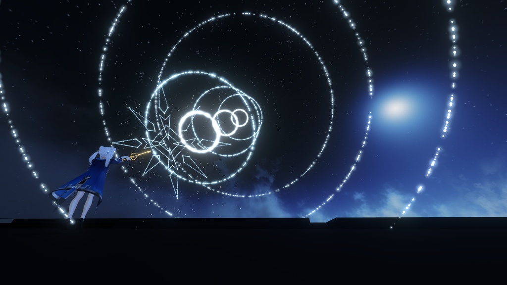 【VRChat想定MA対応+ワールドギミック】幻想花火魔法(氷、雷、光) 3種セット【パーティクル】