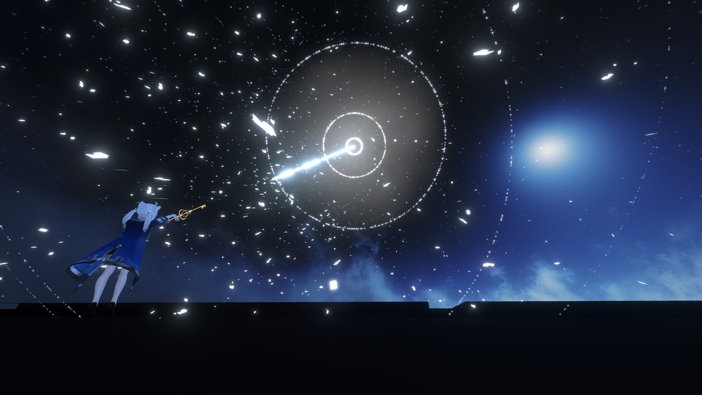 【VRChat想定MA対応+ワールドギミック】幻想花火魔法(氷、雷、光) 3種セット【パーティクル】