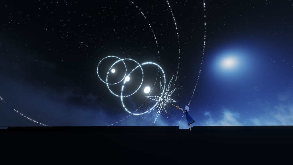 【VRChat想定MA対応+ワールドギミック】幻想花火魔法(氷、雷、光) 3種セット【パーティクル】